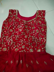 Red Embroidered Ethnic Gown
