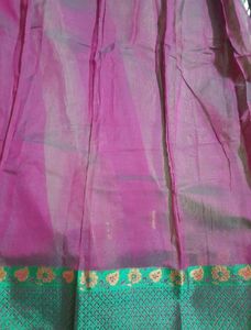 Light Green Saree with Contrast Blouse