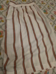 Striped White Casual Pants