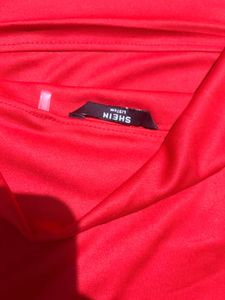 Shein Red Off-Shoulder Crop Top