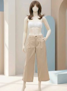 Wide Leg Beige Pants