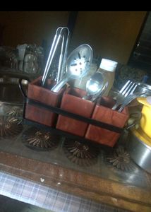 SPOON STAND IRON&amp;WOOD
