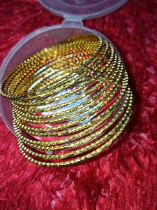 Gold Polished Bangles Set Of 12
