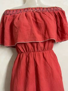 Off-Shoulder Ruffle mini jumpsuit