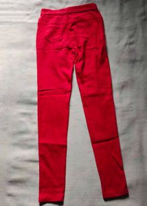 Stylish Women’s Jeggings – Red &amp; Black-White Graph