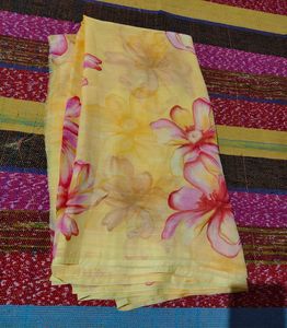 Beautiful Yellow Floral Saree