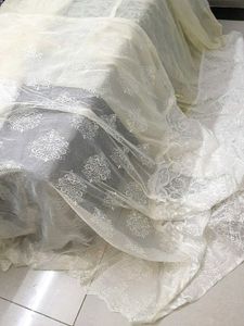 Elegant Lace Overlay Fabric