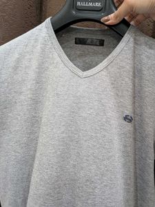 Men's Grey V-Neck T-Shirt