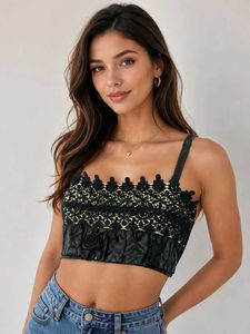 BLACK LACE BUSTIER TOP