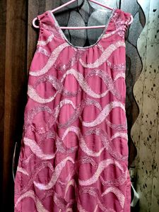 Beautiful Pink Sequin Suit with Palazzo - XL/XXL (