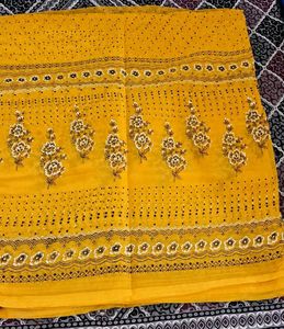 🌻Vibrant GOLD floral dress material