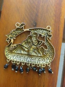 Krishna Radha Gold Tone Pendant