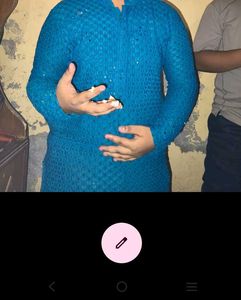 Blue Sequined Kurta