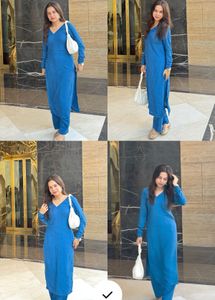 Elegant Blue Long Sleeve Dress