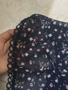 Chic Floral Print Mock Neck Top