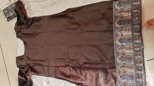 Designer Silk Blouse with Embellished Sleeves