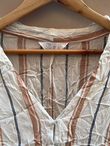 Striped Tie-Front Cropped Top