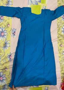 Blue Kurta Set with Red Pants