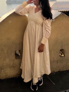 Elegant Cream Maxi Dress