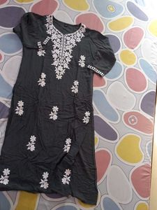 Embroidered Grey Kurta