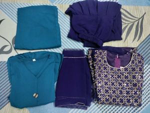 Teal & Navy Blue Salwar Kameez Set
