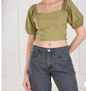 Chic Puff Sleeve Square Neck Top