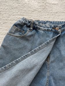 Stylish Blue Denim Wrap Skort