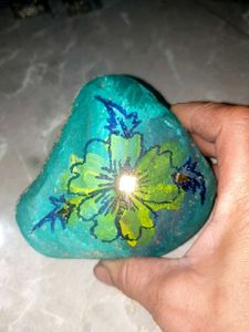 Hand-Painted Floral Art Stone