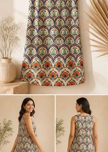 Patterned Sleeveless Dress