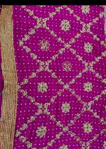 Stunning Embroidered Fuchsia Duppata