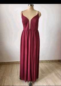 Elegant Burgundy Evening Gown