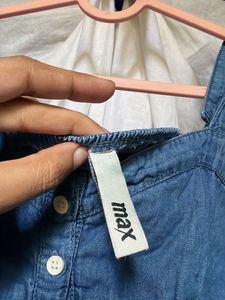 Max Denim Crop Top with Tie Straps