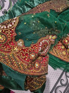 Ravishing Heavy Green Net Saree