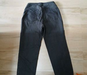 Gray Wide Leg Denim Jeans
