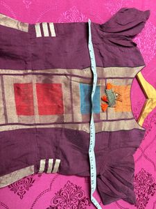 Ethnic Maroon Gown with Block Print