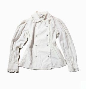 Vintage White Long Sleeve Button up Top