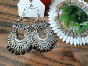 Elegant Oxidised Combo Jhumka Earrings