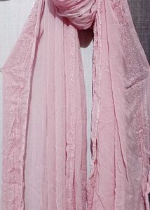 Pink Embroidered Stylish Scarf