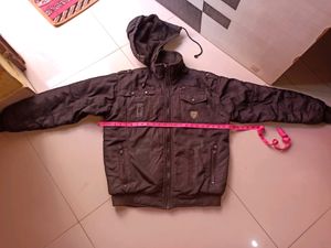 Men's Solid Black Regular Jacket