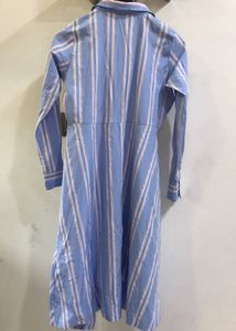 High-Low Striped Blue Dress