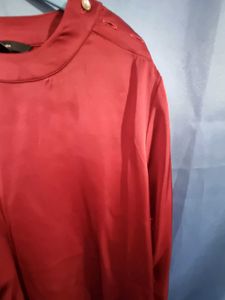 vero moda Burgundy Buttoned Blouse