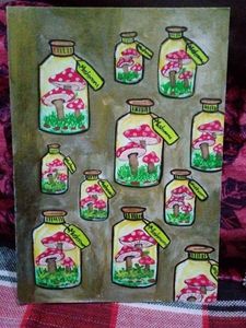 Mushroom Art handmade painting