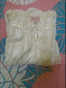Vintage Lace Trimmed White Dress
