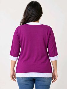 Stylish Purple &amp; White Cardigan