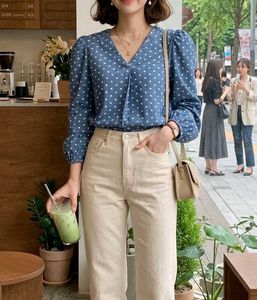 Cute Polka Dot Puff Sleeve Blouse