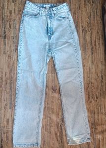 Acid Wash Straight Leg Jeans
