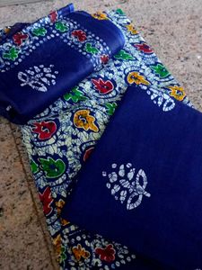 Beautiful Blue Batik Dress Material
