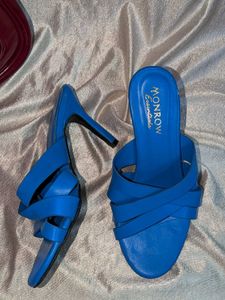 Vibrant Blue Strappy Mules