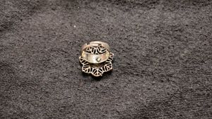 Silver Oxidised Adjustable Flower Mirror Ring