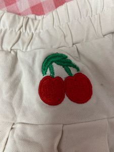 Cute Cherry Pleated Skirt
